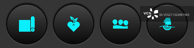 健身垫卷心真空罐组合图片素材