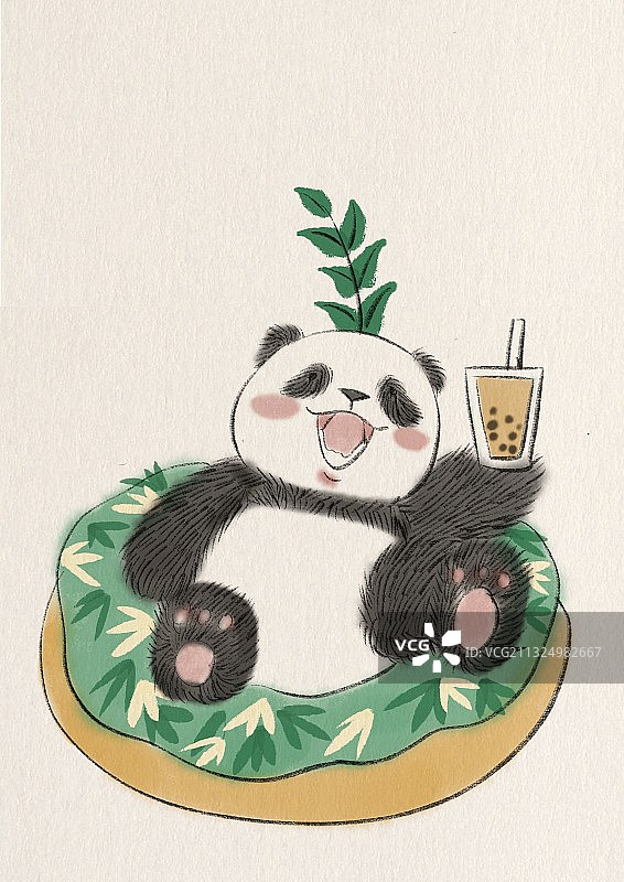 熊猫甜甜圈图片素材