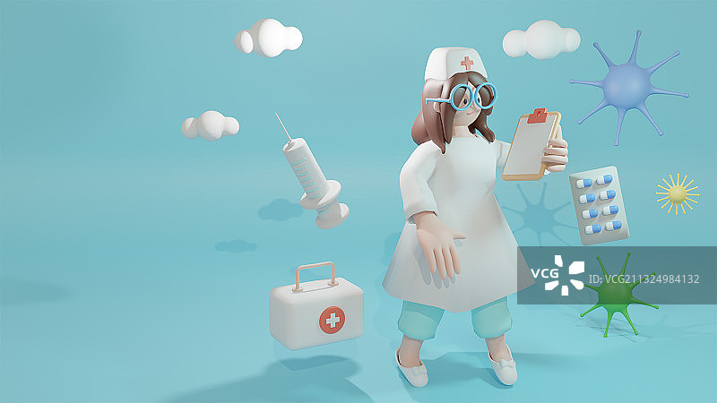 护士和医疗用品图片素材