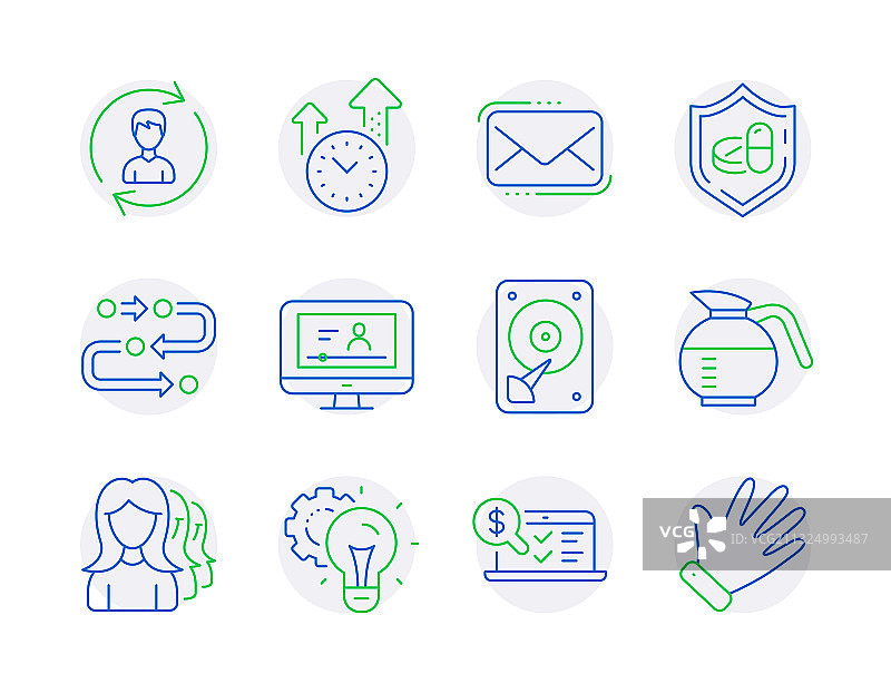 包含在线图标的商务图标集图片素材