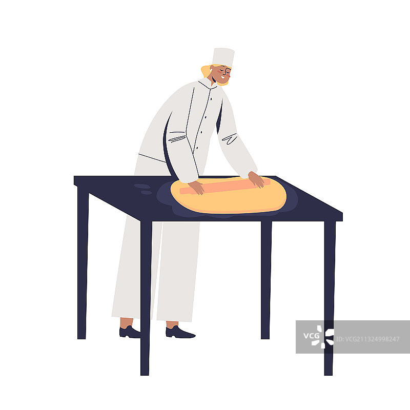 制作蛋糕面团的女糕点师图片素材