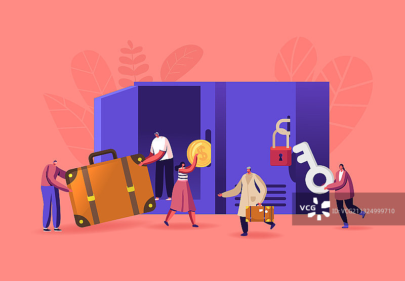 男人和女人使用行李寄存处图片素材