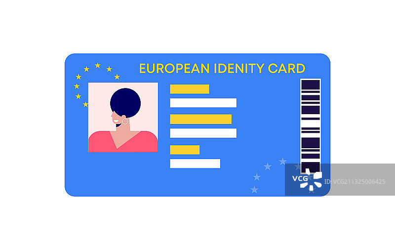 欧盟身份证模板图片素材