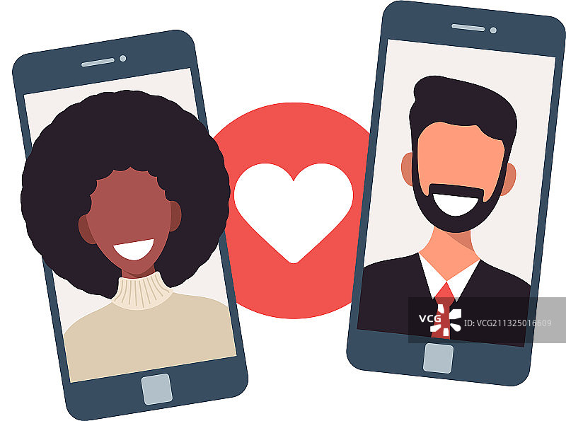 男女在线约会App概念设计图片素材