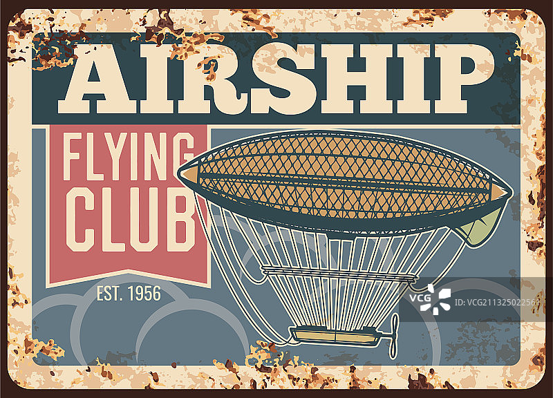 古董飞艇生锈的金属板图片素材