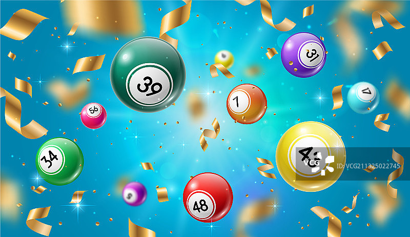 3D彩票球：宾果、乐透或基诺游戏图片素材