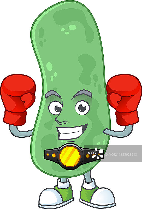 运动型肠杆菌科拳击运动员卡通图片素材