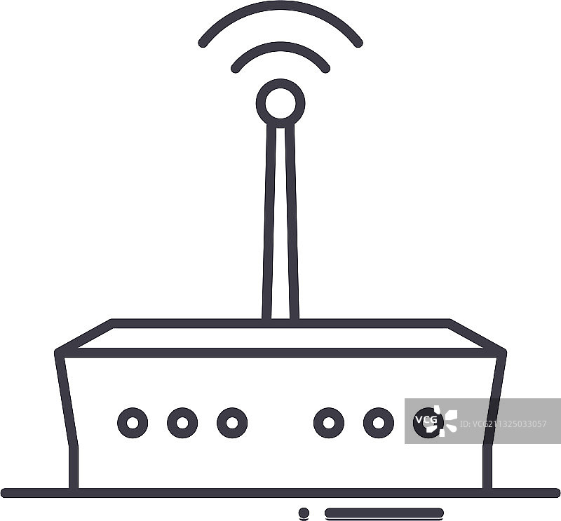 5G无线路由器线性隔离图标图片素材