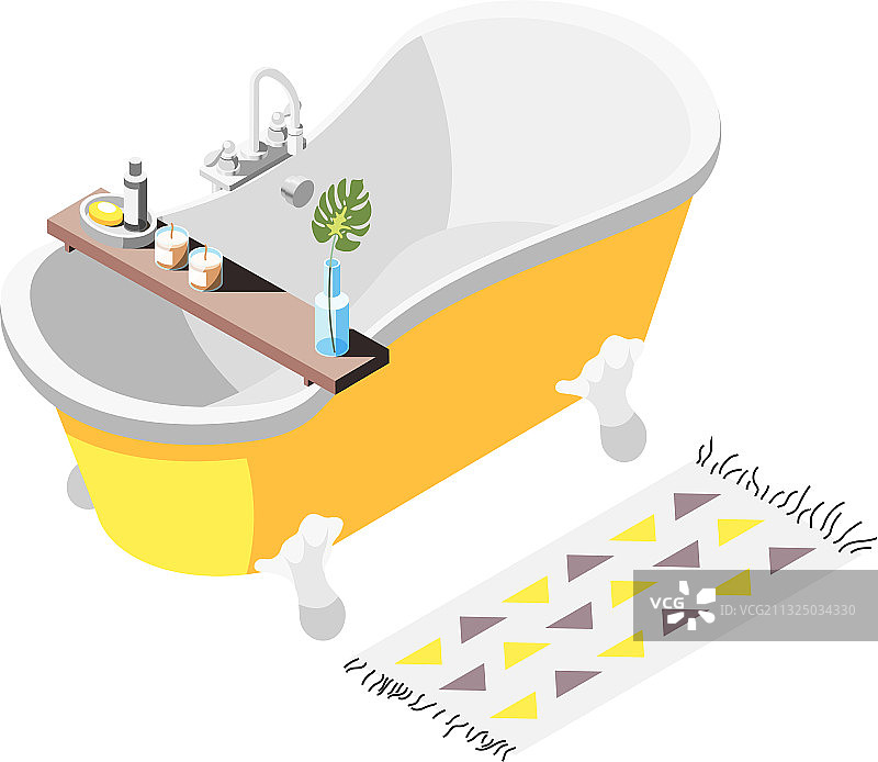阁楼浴缸构成图片素材