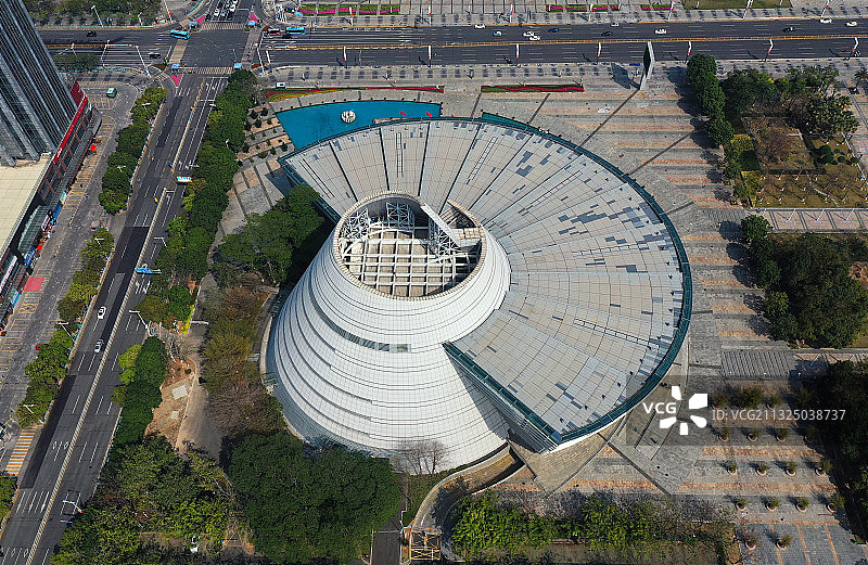 广东省东莞市人民政府中心广场航拍图片素材