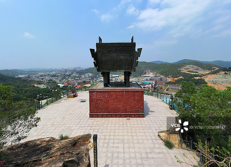 广东省汕尾市城区铜鼎山旅游区航拍图片素材