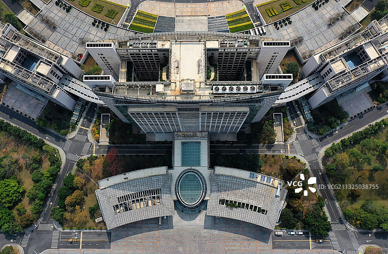 广东省东莞市人民政府中心广场航拍图片素材