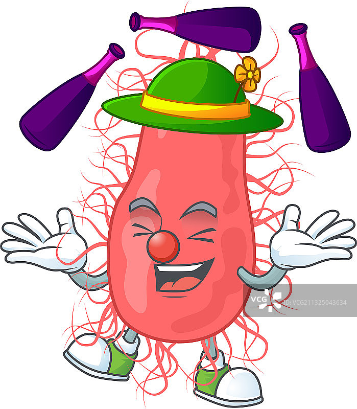 舞台杂耍大肠杆菌吉祥物图片素材