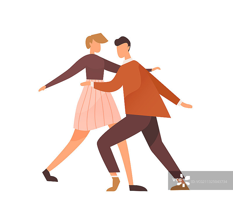 无脸情侣跳摇摆舞或布吉舞图片素材