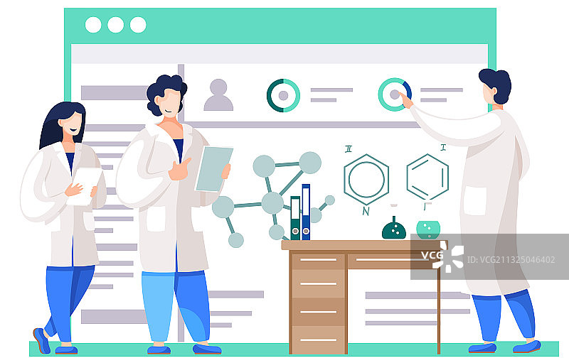 化学实验：化学家监测研究图片素材