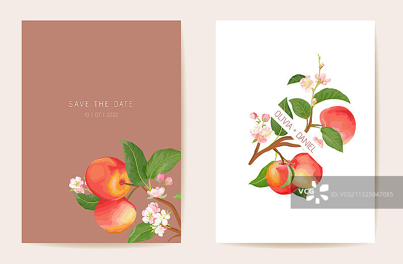 苹果秋季水果花卉婚礼请柬图片素材