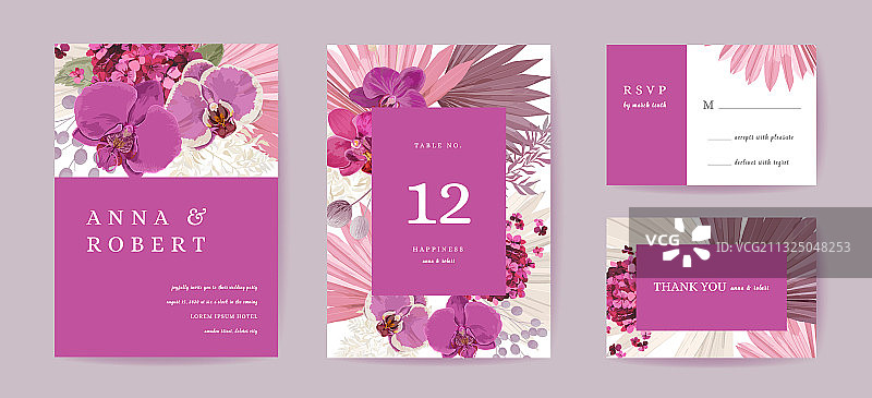 波西米亚风婚礼邀请函复古请柬图片素材