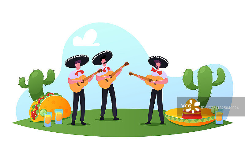 五月五日节：身着鲜艳服饰的墨西哥男子图片素材