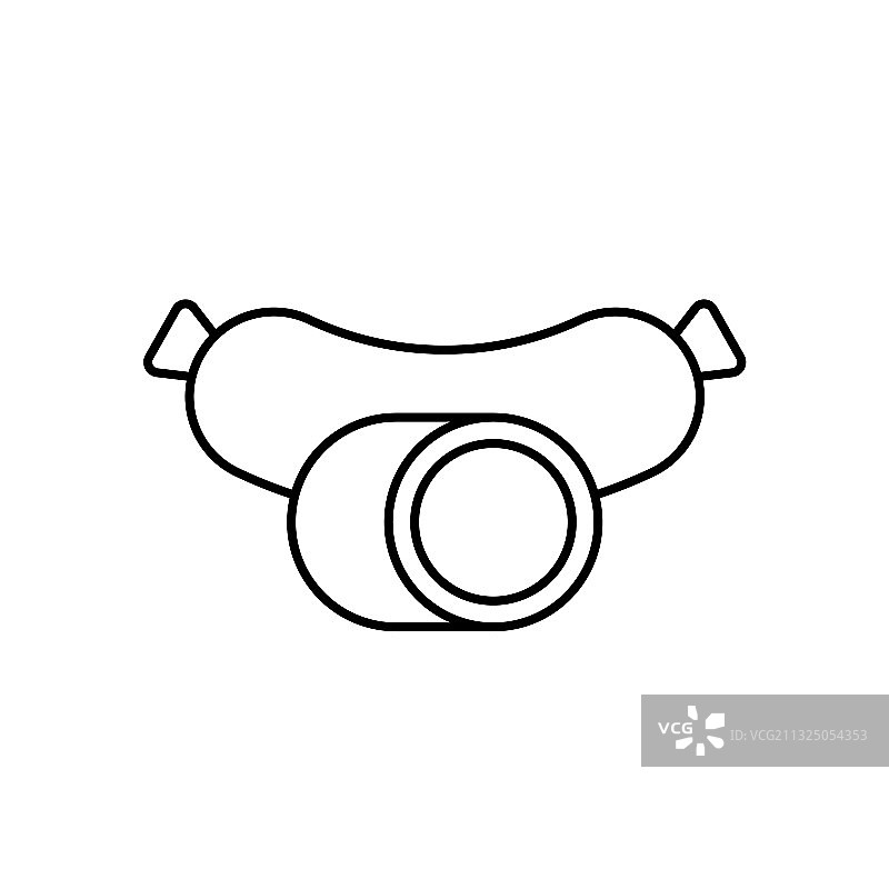 香肠肠衣线性图标图片素材