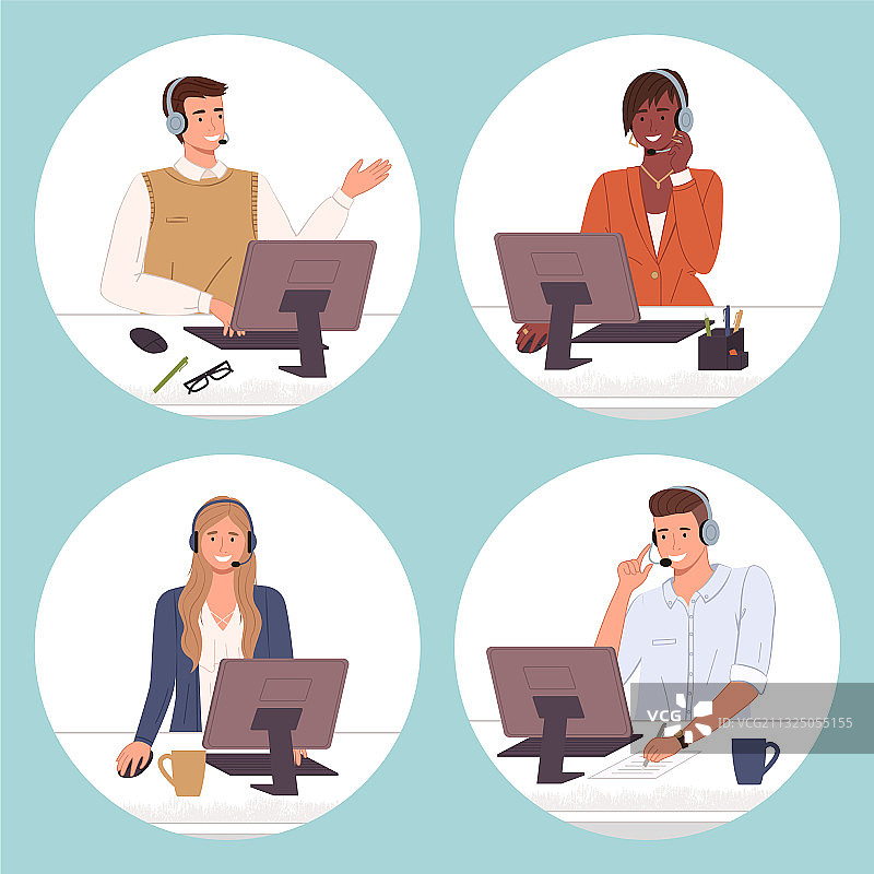 呼叫中心热线在线客服经理图片素材