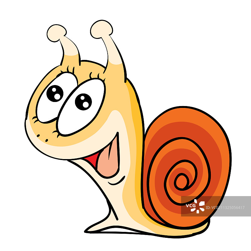 卡通大眼睛可爱蜗牛图片素材