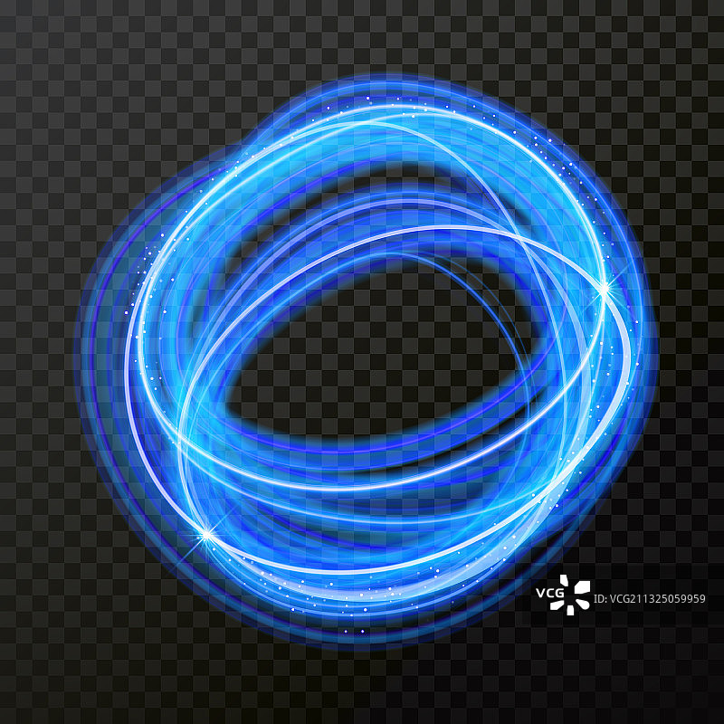 圆形光效线条霓虹灯旋转发光图片素材