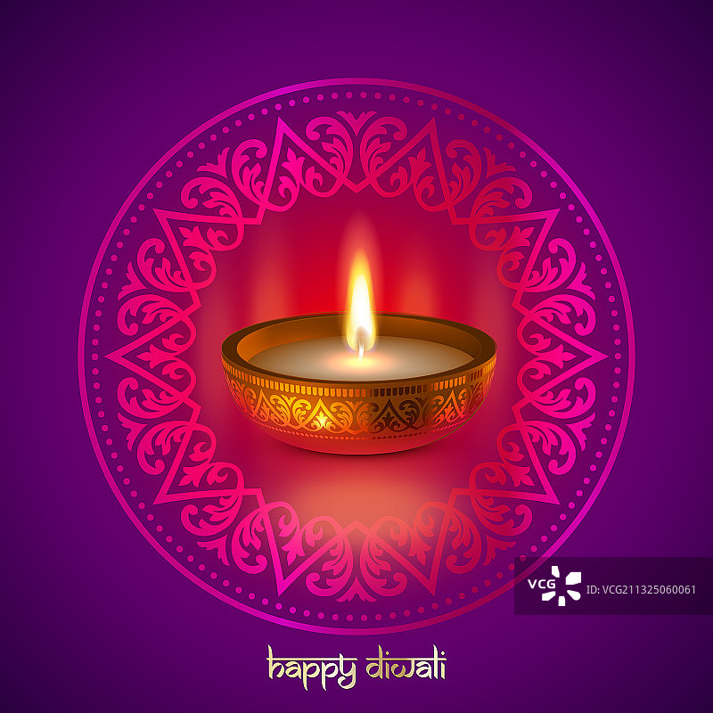 金色蜡烛灯印度排灯节图片素材