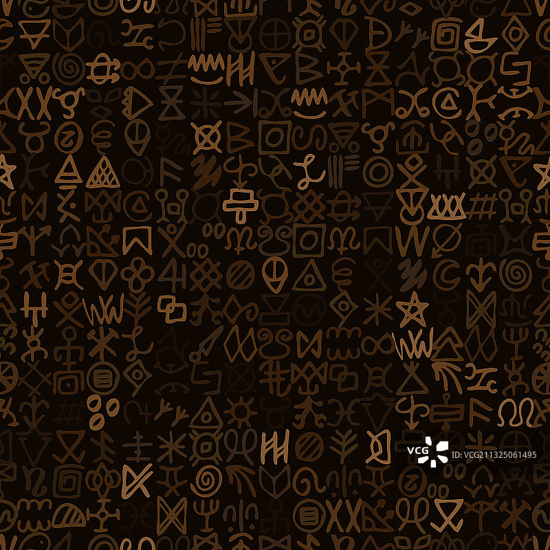 具有古代风格符号的部落图案图片素材