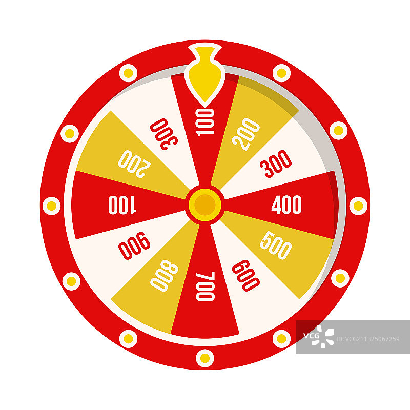 带有中奖号码和扇形区域的幸运轮盘图片素材