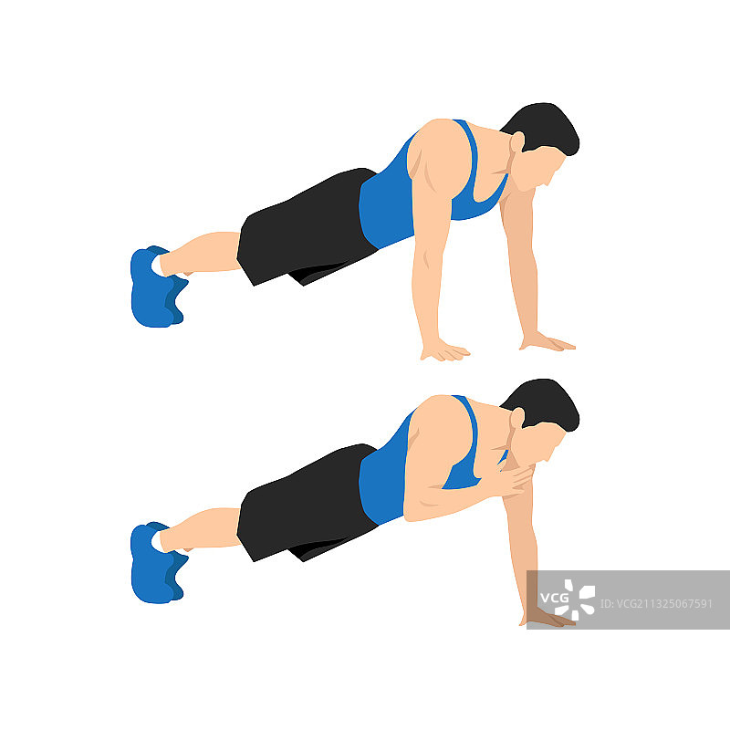 男人做平板支撑肩部点击运动图片素材