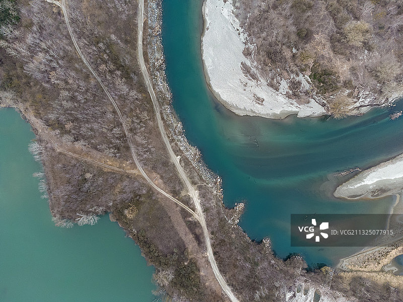 意大利都灵伊夫雷亚湖航拍景观图片素材