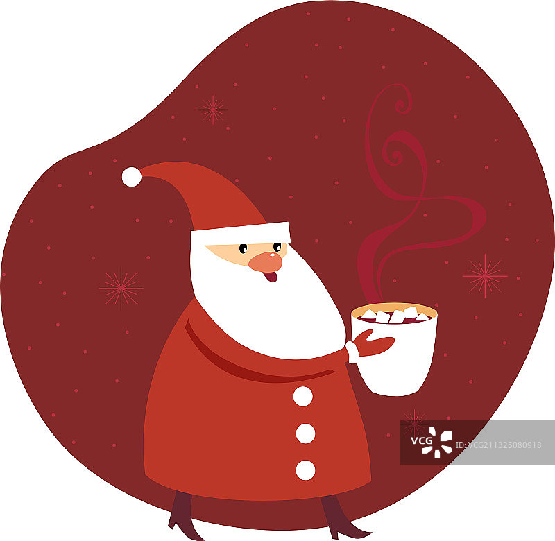圣诞老人手持大杯可可图片素材
