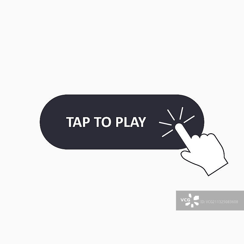 手部鼠标光标点击播放按钮图片素材