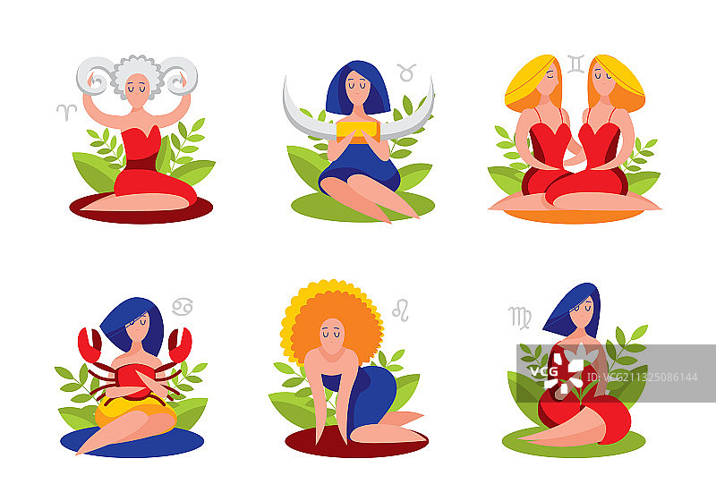 十二星座女性图片素材