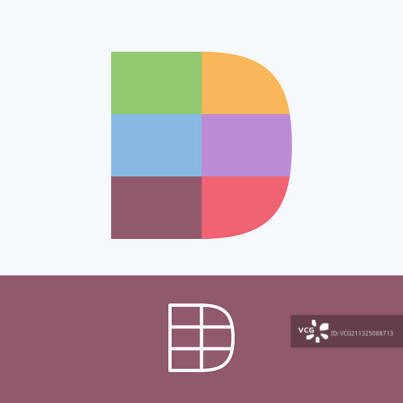 图案积木组成的精美字母D标志图片素材