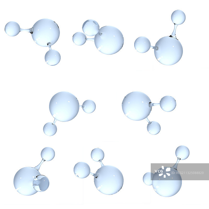 3d渲染的水分子模型图片素材