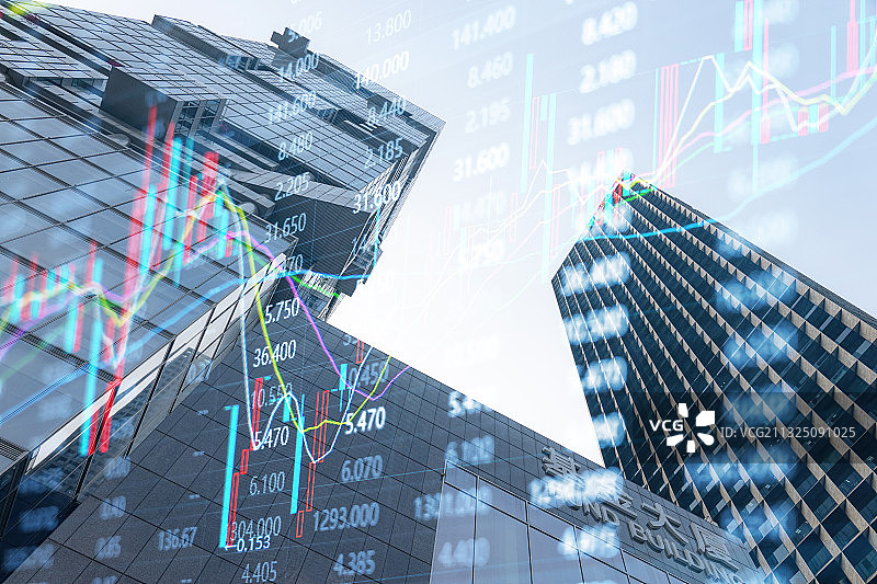深圳证券交易所和金融股市证券走势概念图片素材