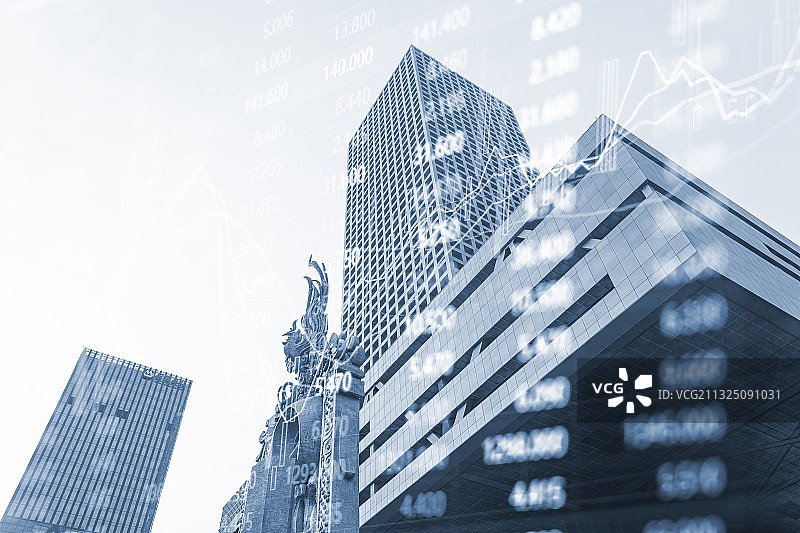 深圳证券交易所和金融股市证券走势概念图片素材