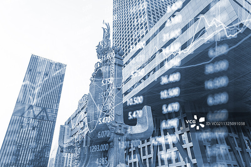 深圳证券交易所和金融股市证券走势概念图片素材