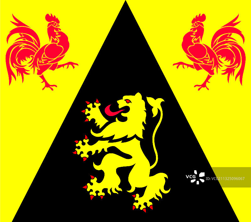 比利时瓦隆布拉班特省旗图片素材