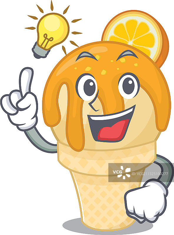 橙味冰淇淋吉祥物角色设计图片素材