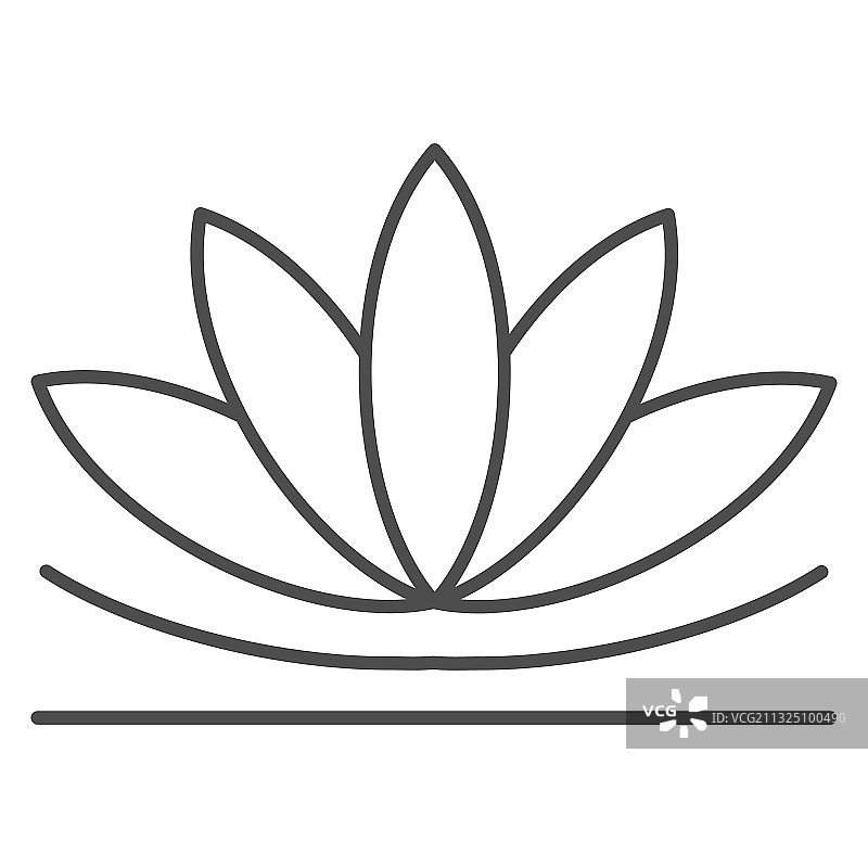 中秋节莲花细线图标图片素材