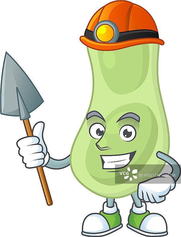 卡通肺炎链球菌矿工图片素材