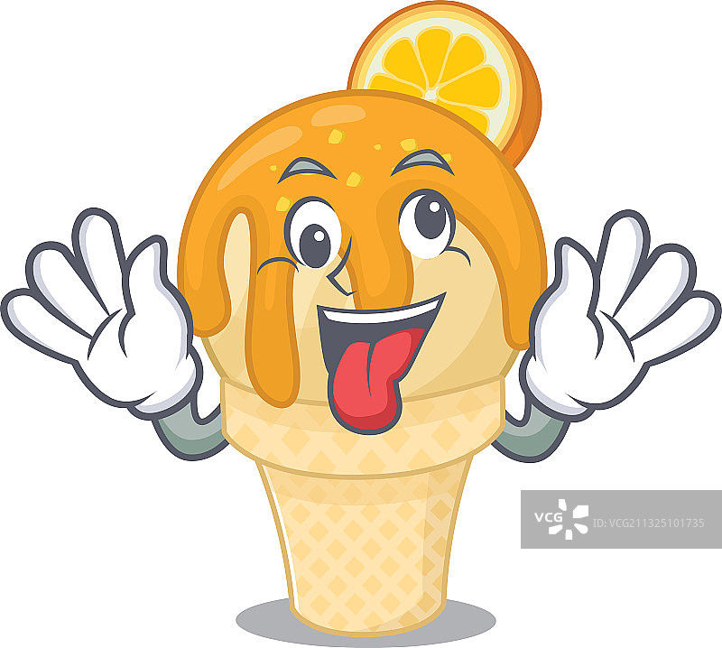 卡通设计橙色冰淇淋图片素材