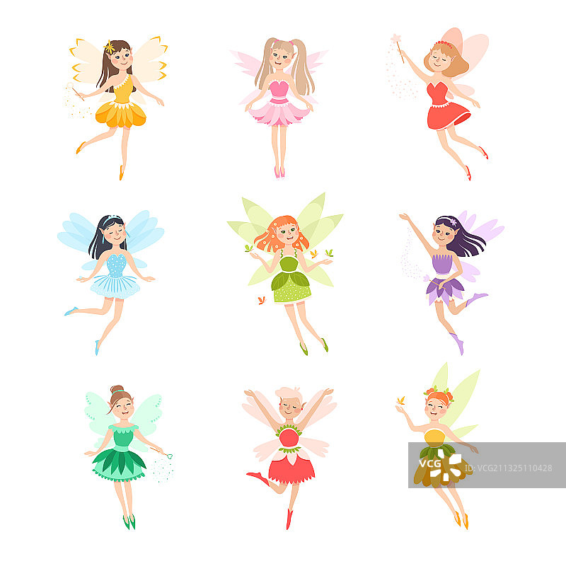 可爱翅膀仙女女孩合集图片素材