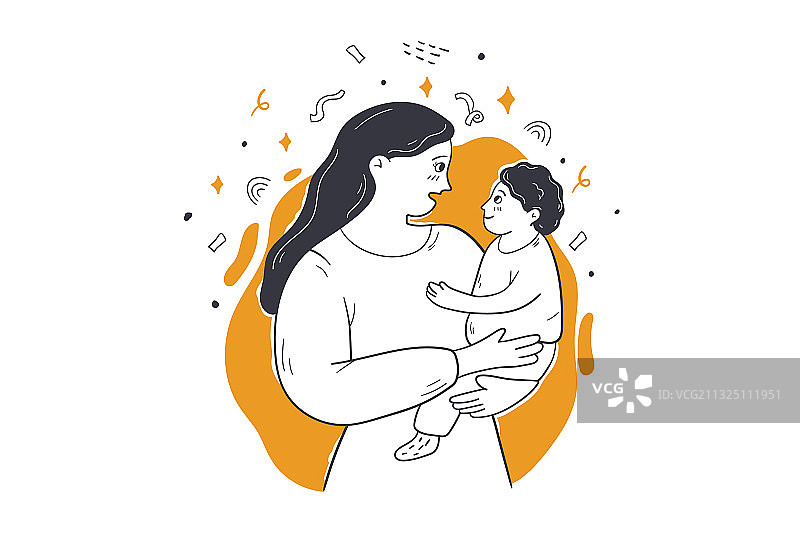 母亲节儿童节爱心概念图片素材