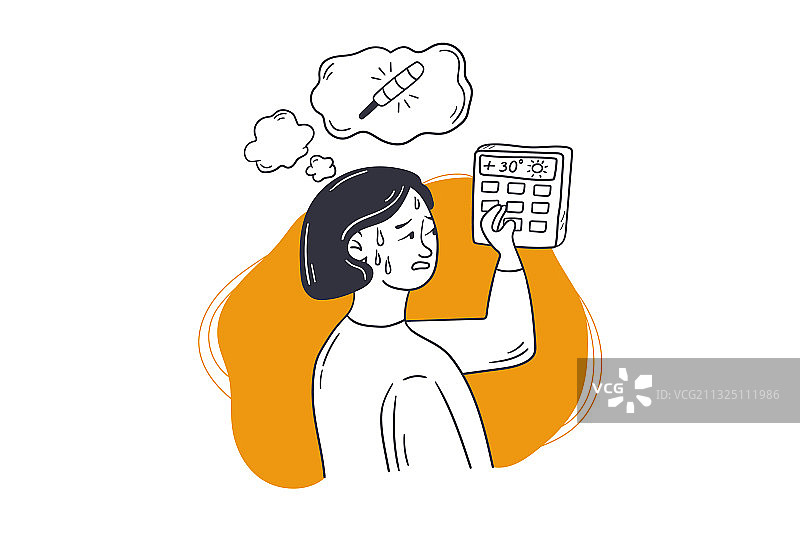 夏季高温空调概念图片素材