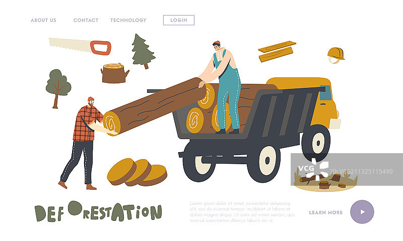 森林树木砍伐造成的森林砍伐图片素材