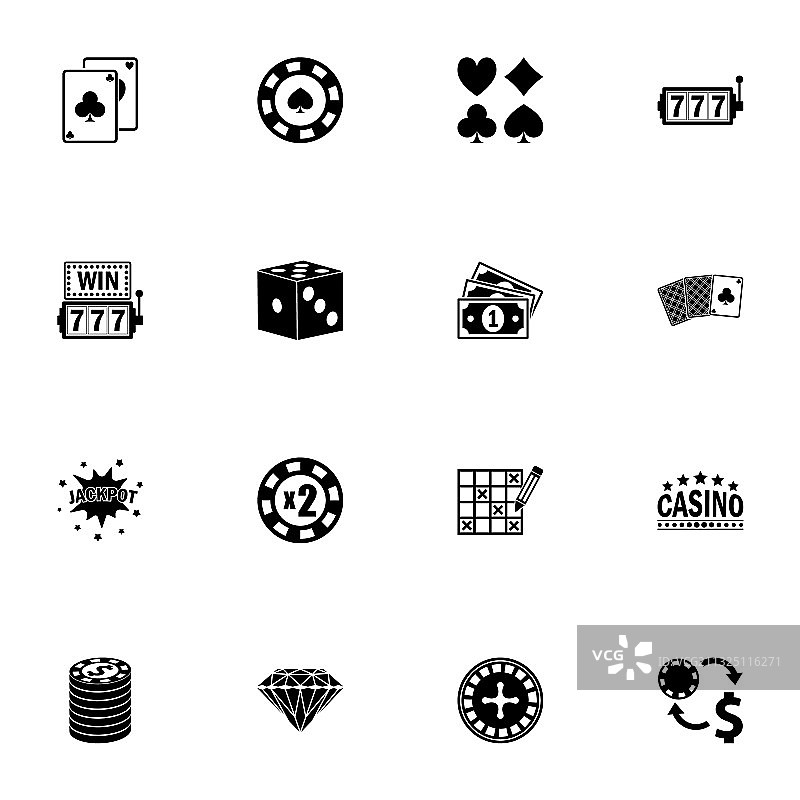 可扩展至任意大小的赌博图标图片素材