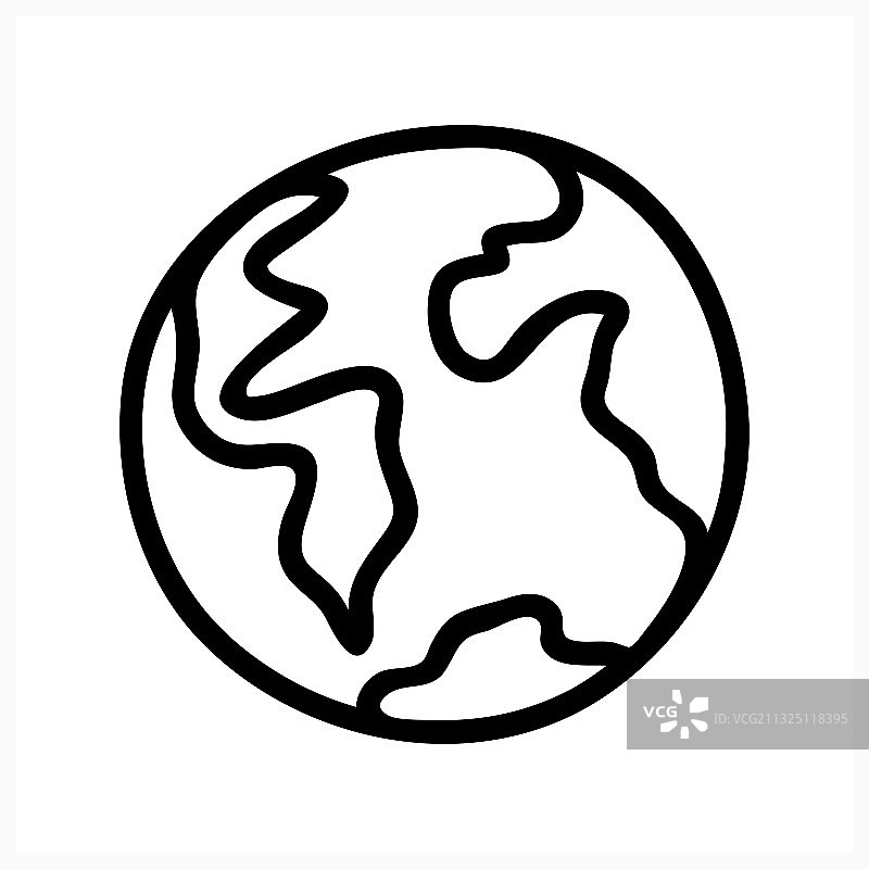 白色背景上手绘地球图标涂鸦图片素材